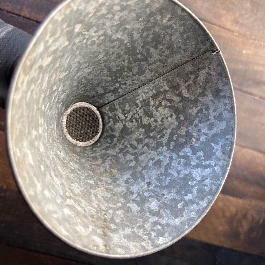 Unknown Vintage Galvanized Flexible Funnel 19 Inch Long Spout Gear Up