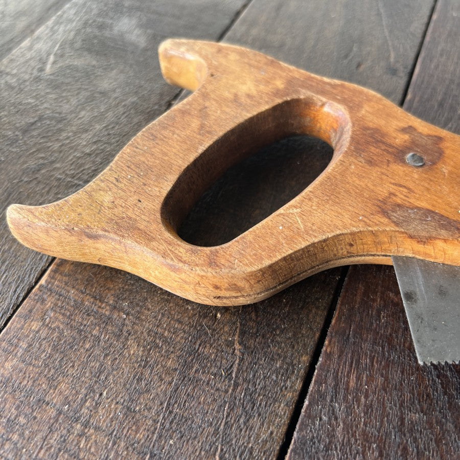 Unknown Vintage Wood Handle Dovetail Hand Saw Gear Up