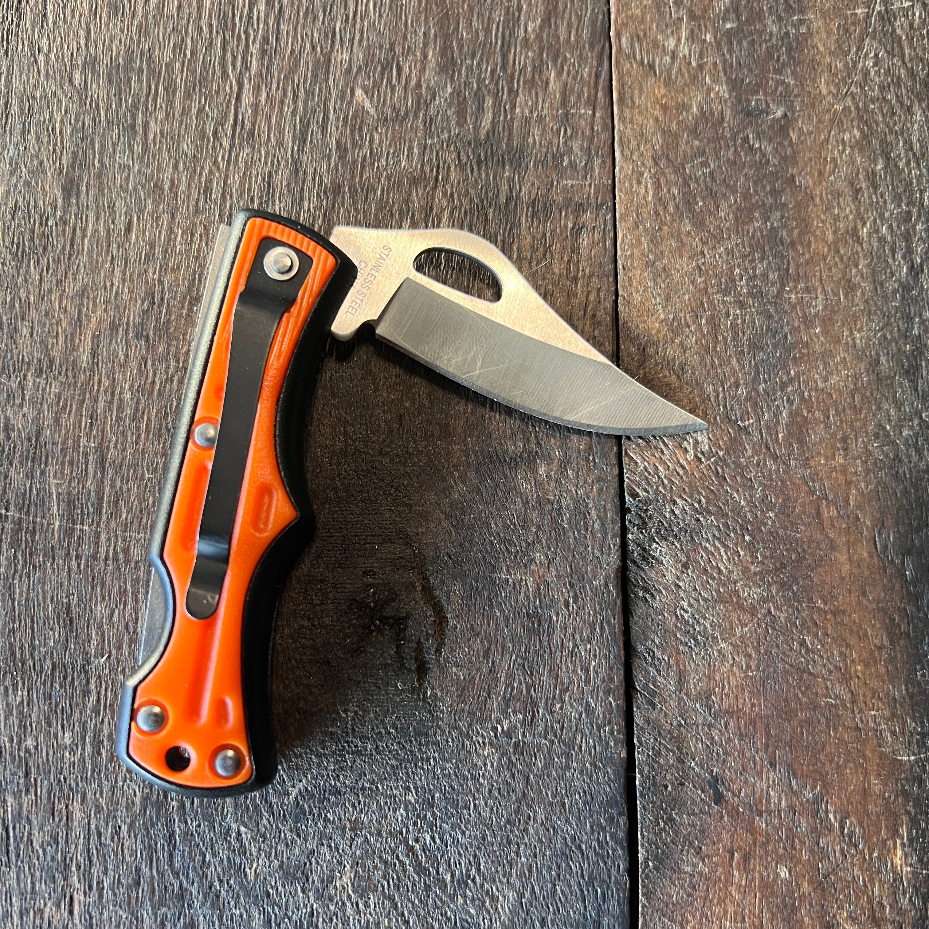 STIHL STIHL Orange Lockback Folding Pocket Knife
