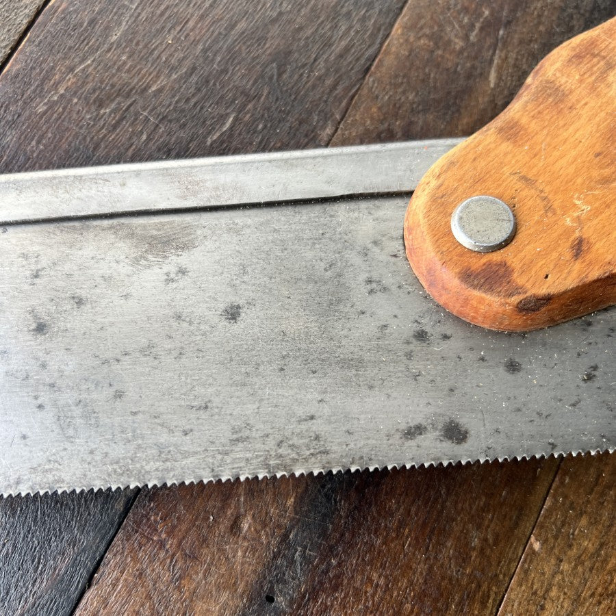 Unknown Vintage Wood Handle Dovetail Hand Saw Gear Up