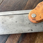 Unknown Vintage Wood Handle Dovetail Hand Saw Gear Up