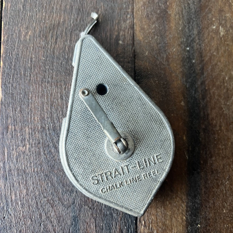 Vintage Irwin Strait-Line Metal Chalk Line Reel Plumb Bob (USA)
