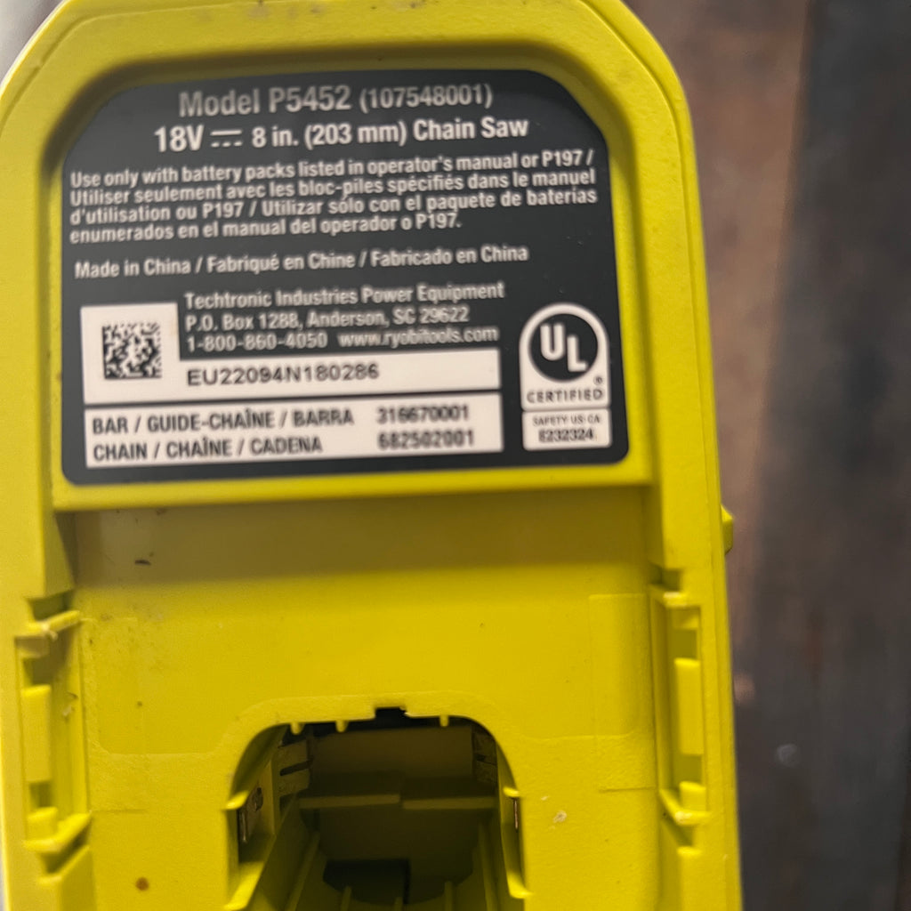 Ryobi Ryobi ONE+ P5452 18V 8-Inch Cordless Chainsaw Kit Gear Up