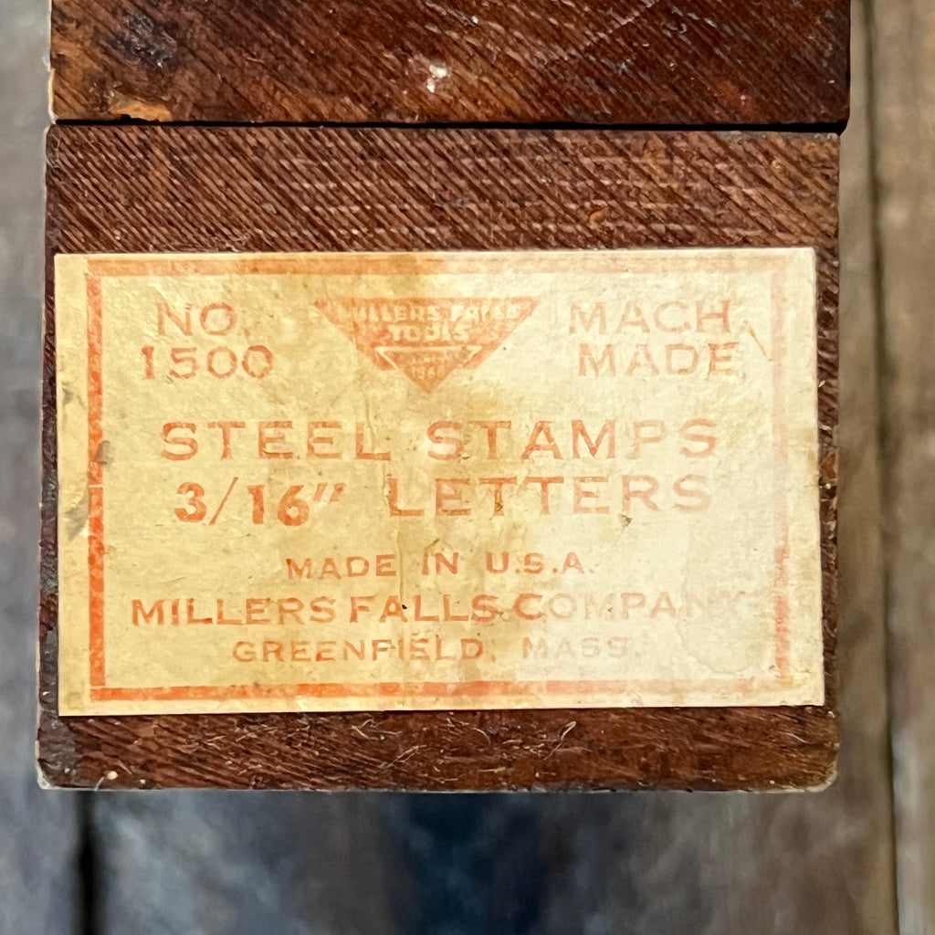 Millers Falls Vintage No. 1500 Steel Letter Stamp Set 3/16-Inch Made in USA