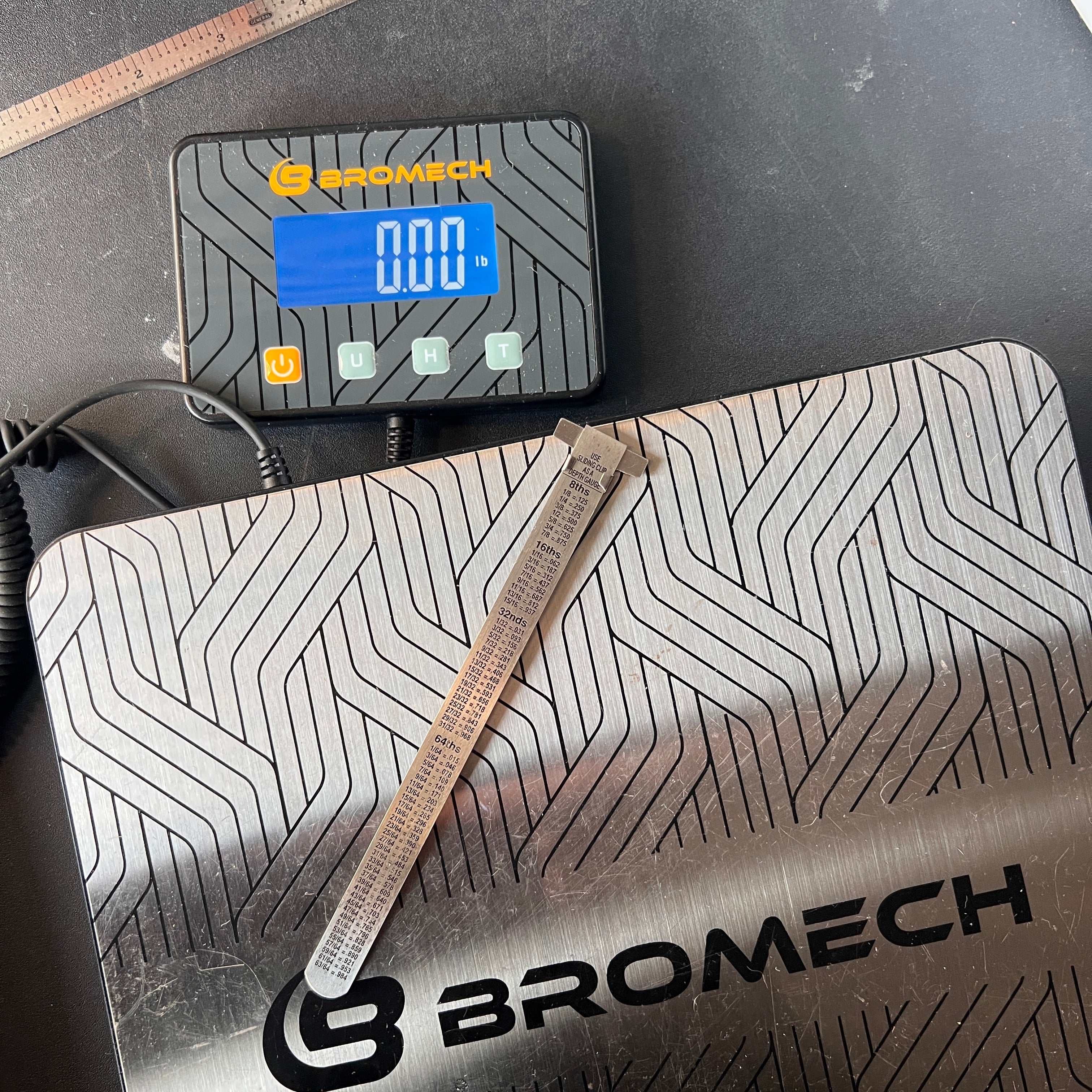 Empire Empire Stainless Steel Sliding Depth Gauge Square Fraction Decimal Gear Up