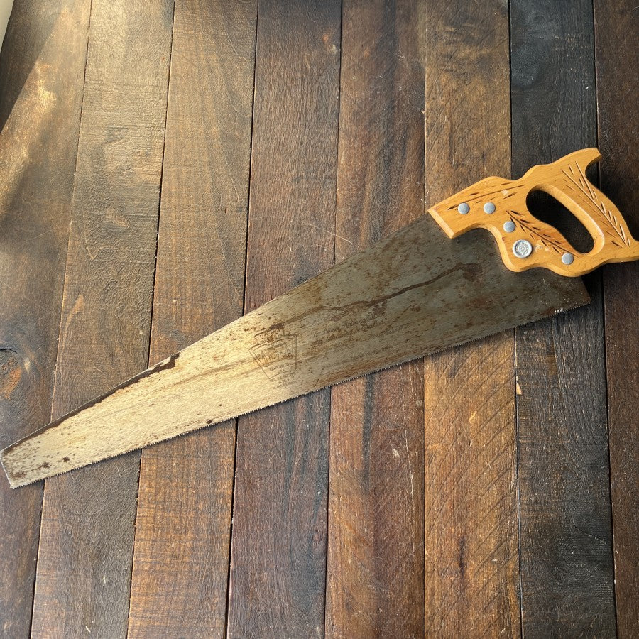 Disston D-23 26 Inch Vintage Hand Saw Wood Handle (USA)
