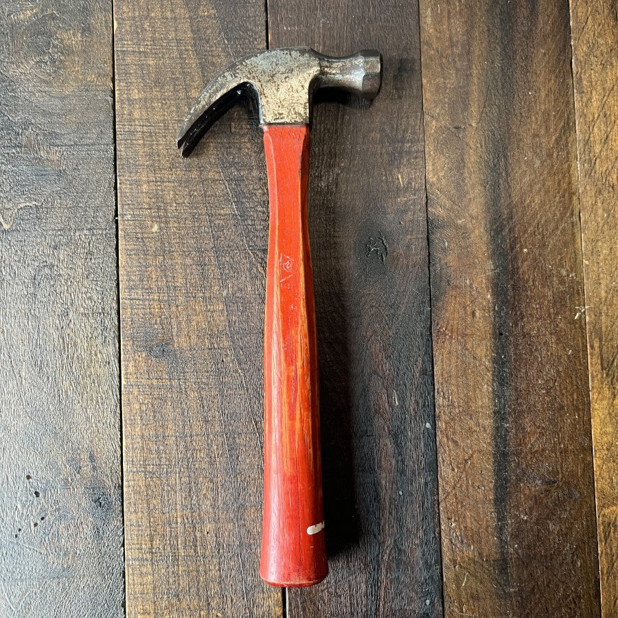 Vintage Plumb Permabond Claw Hammer Red Wooden Handle (USA)