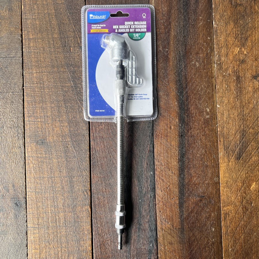 Pittsburgh Quick Release Hex Socket Extension Angled Bit Holder
