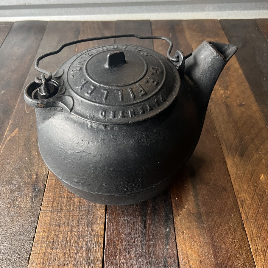Other G.F. Filley Antique Cast Iron Tea Kettle with Swivel Lid Gear Up