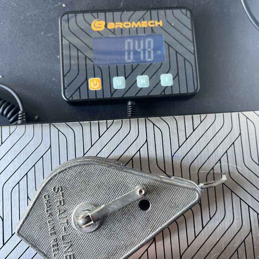 Vintage Irwin Strait-Line Metal Chalk Line Reel Plumb Bob (USA)