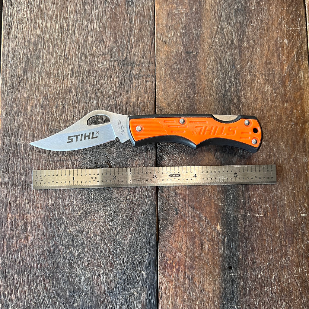 STIHL STIHL Orange Lockback Folding Pocket Knife