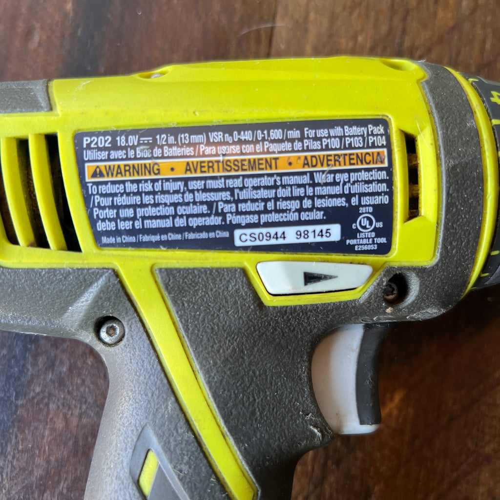 Ryobi Ryobi P271 18V 1/2 Inch Drill Driver with Battery, Charger, & Bag Gear Up