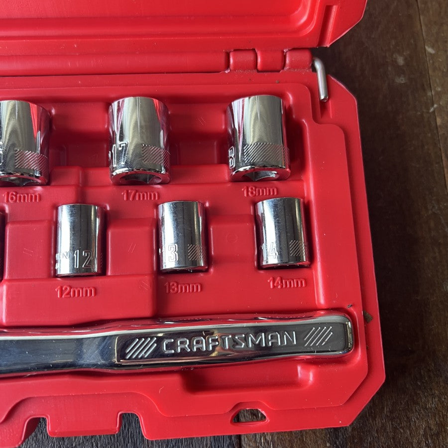 Craftsman 10 PC 3/8 Inch Drive Metric Mechanics Socket Set