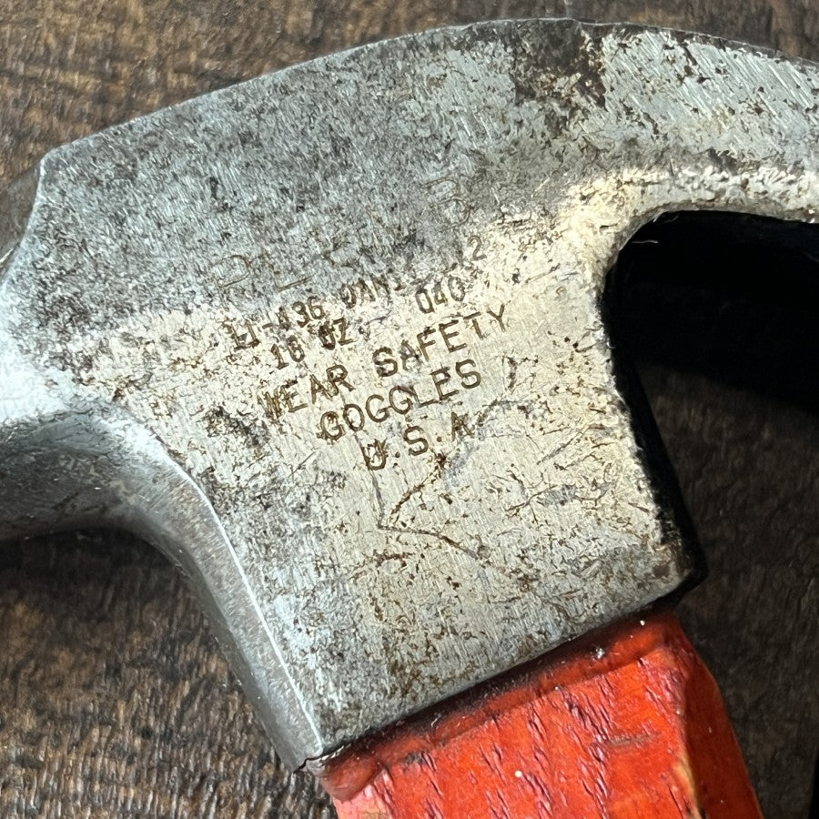 Vintage Plumb Permabond Claw Hammer Red Wooden Handle (USA)