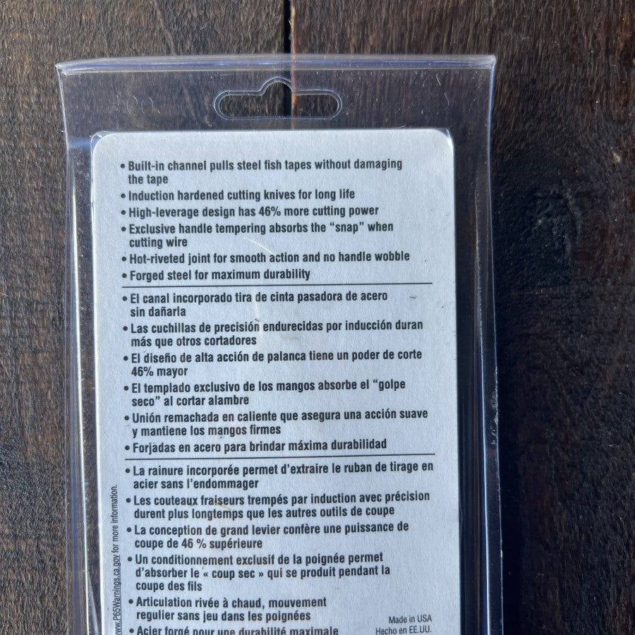 Klein Tools D213-9NEP 9 Inch Lineman's Pliers Fish Tape Pulling (USA)