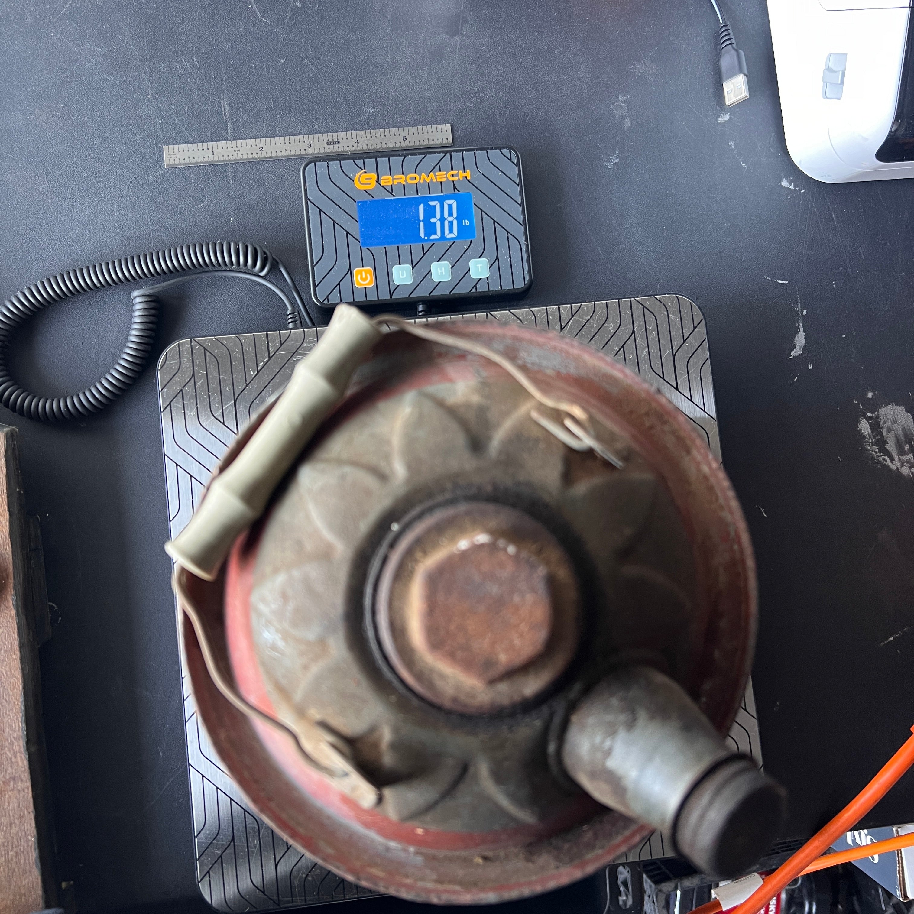 Unknown Vintage Kelly Gas Can Galvanized Metal Red Bands Collectible Gear Up