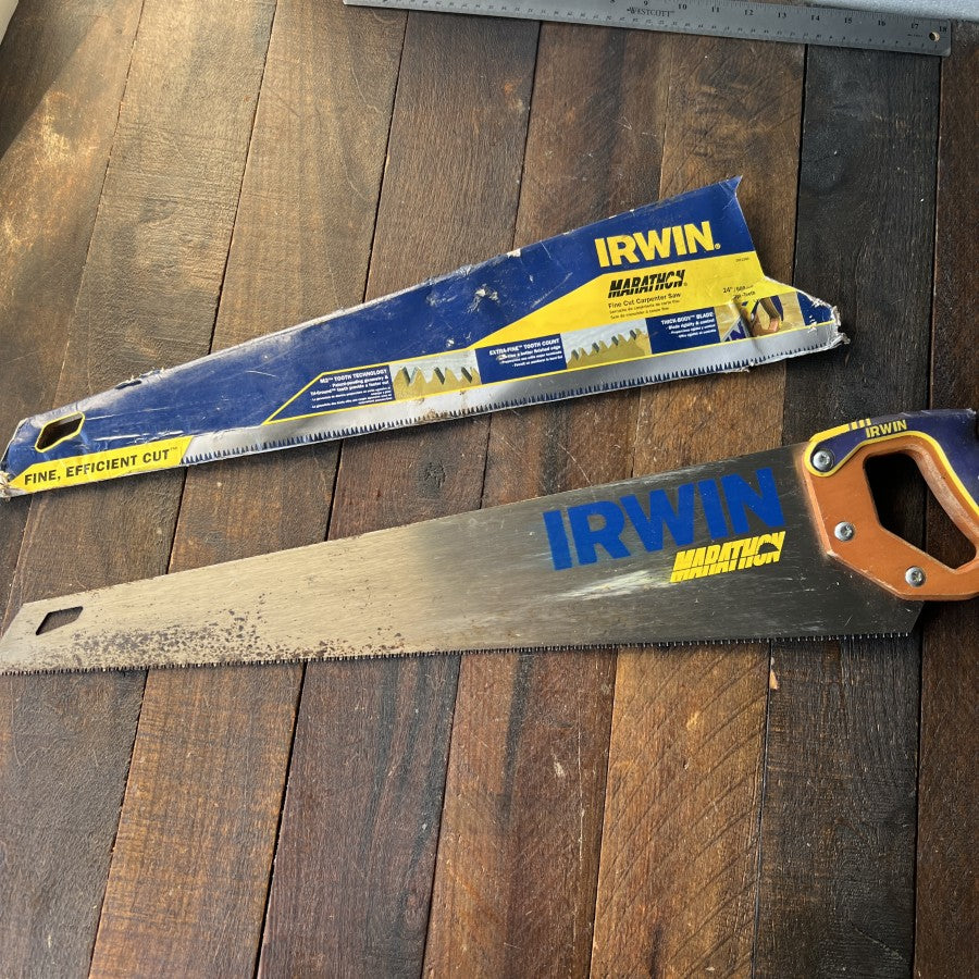 IRWIN Marathon 24 Inch Fine Cut Carpenter Hand Saw