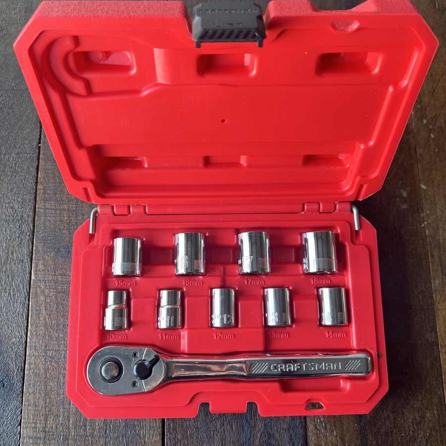 Craftsman 10 PC 3/8 Inch Drive Metric Mechanics Socket Set