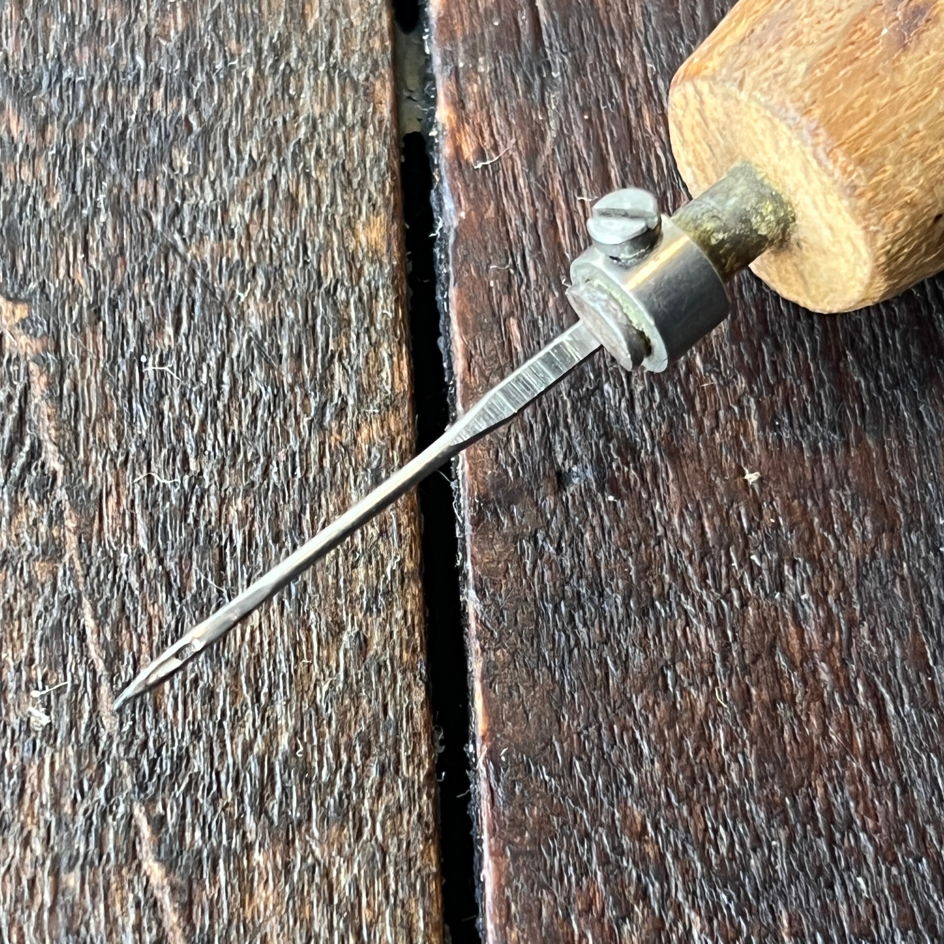 Other Vintage Wooden Handle Needle Awl Punch Tool for Leather Woodworking Gear Up