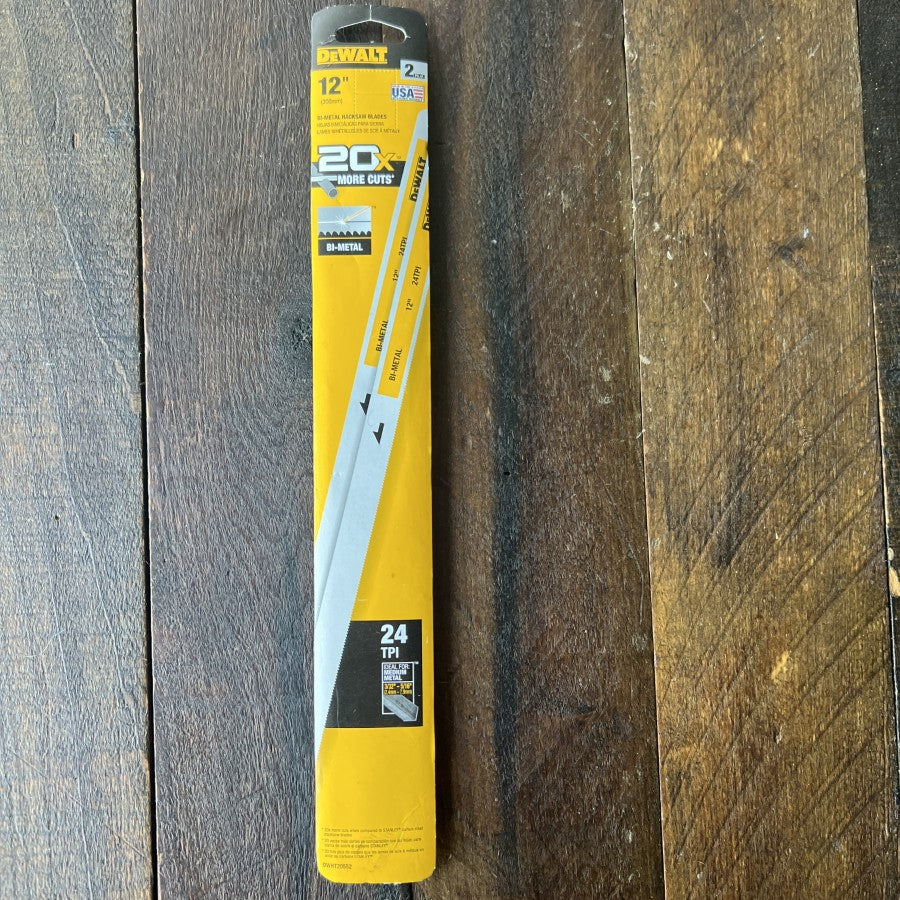 DeWalt 12 Inch 24 TPI BiMetal Hacksaw Blades 2 Pack (USA)