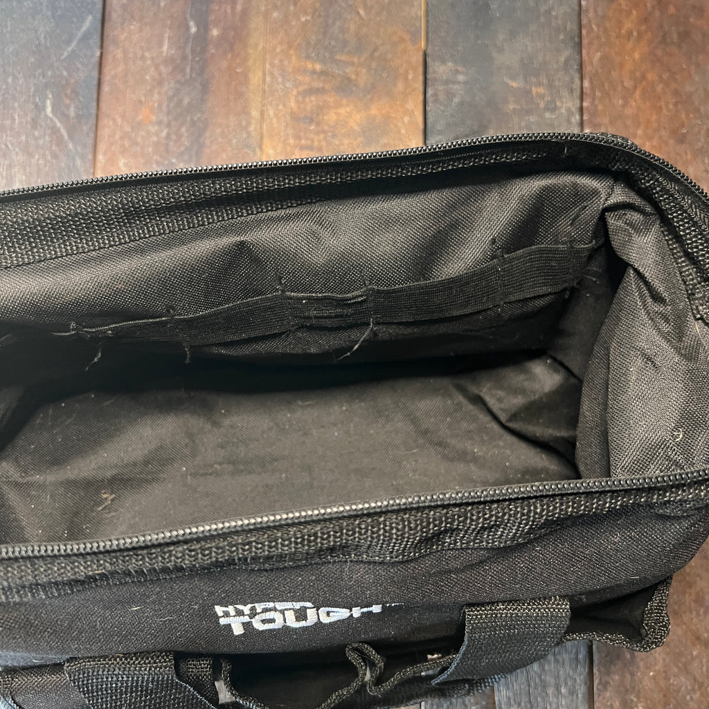 Hyper Tough 16-Inch Black Canvas Tool Bag with External Pockets