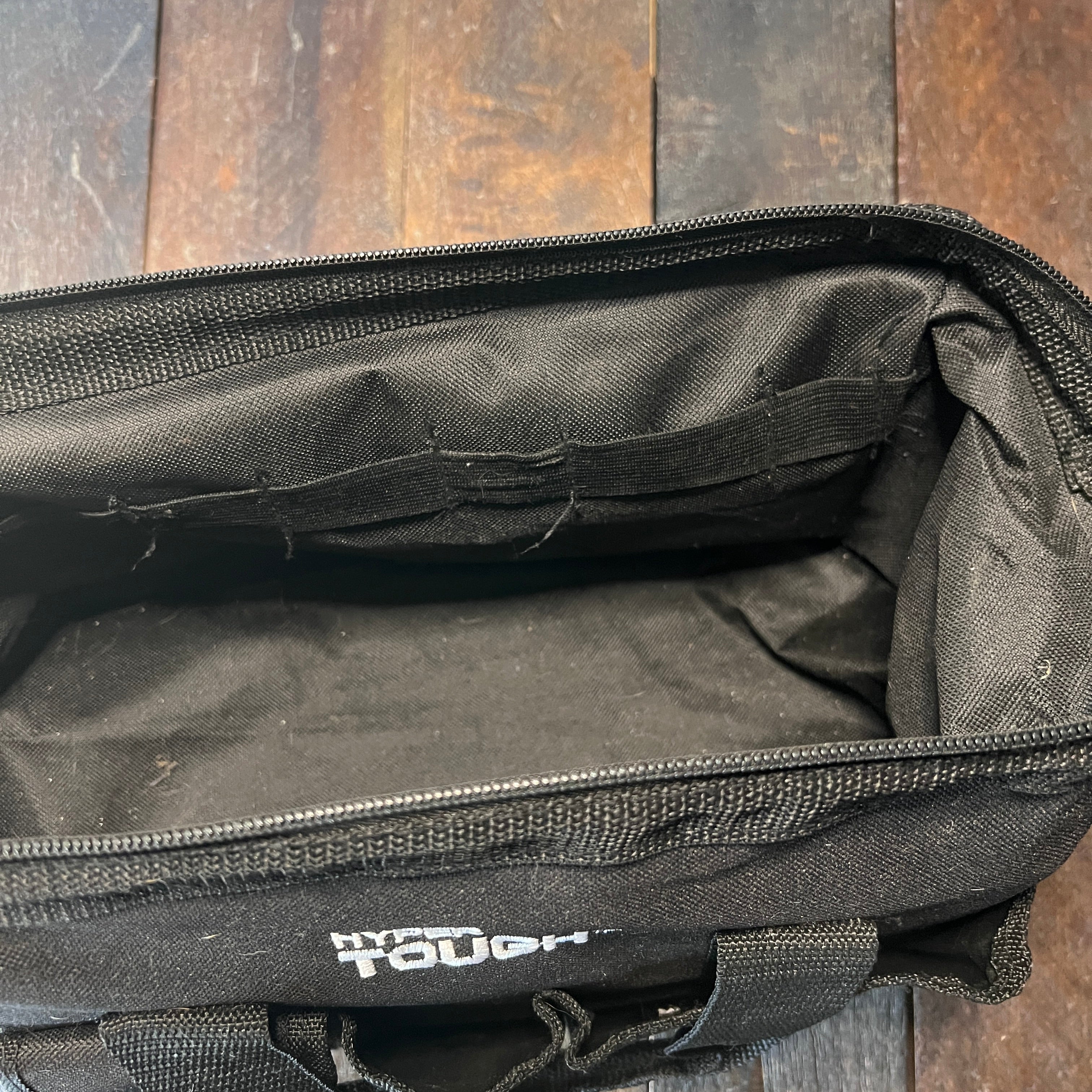 Hyper Tough 16-Inch Black Canvas Tool Bag with External Pockets