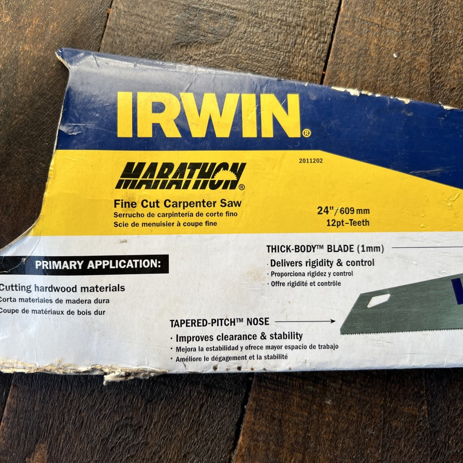 IRWIN Marathon 24 Inch Fine Cut Carpenter Hand Saw