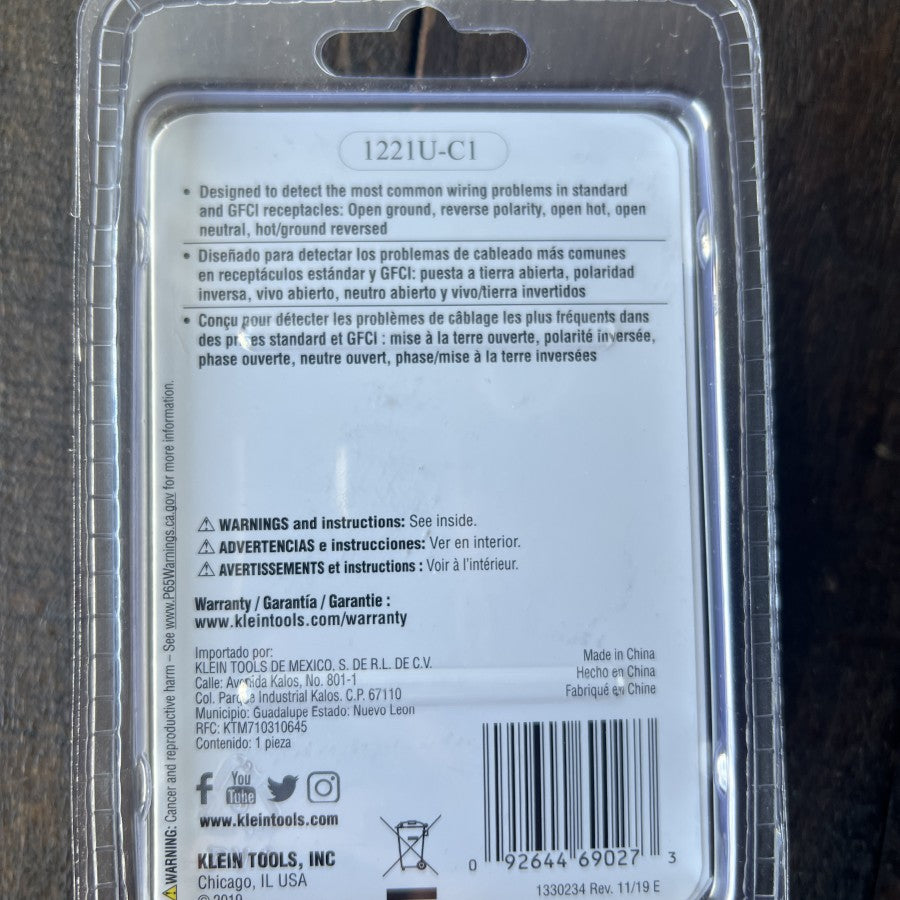 Klein Tools RT210 GFCI Receptacle Tester