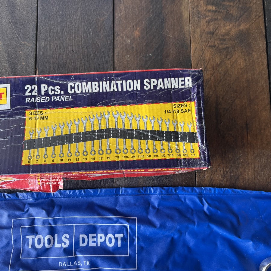 Other Tools Depot 22-Piece SAE Metric Combination Wrench Set Gear Up