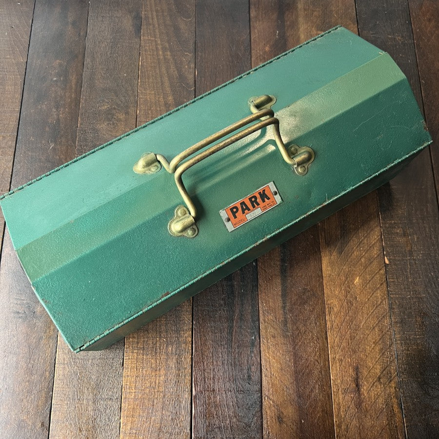 Other PARK Vintage Metal Toolbox Model 802 Green Gear Up