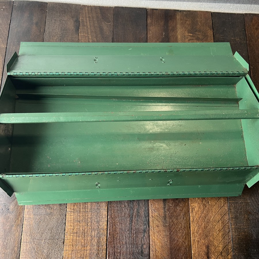 Other PARK Vintage Metal Toolbox Model 802 Green Gear Up