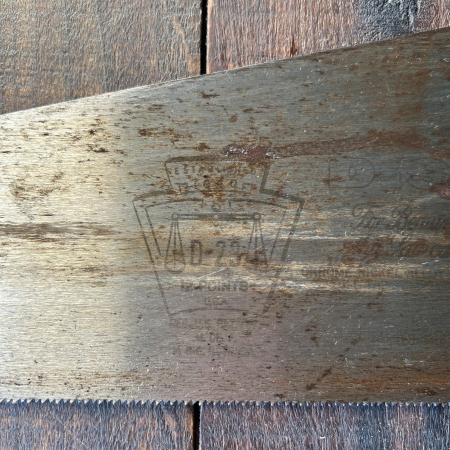 Disston D-23 26 Inch Vintage Hand Saw Wood Handle (USA)